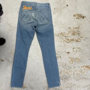Mother High Waisted Looker Ankle Raw Hem Leopard Jeans  - Size 27 - Like New